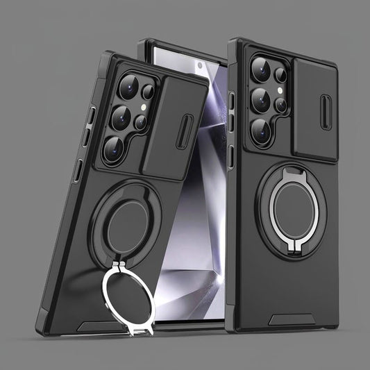 Shockproof Magnetic Samsung Case with Camera Cover & Kickstand